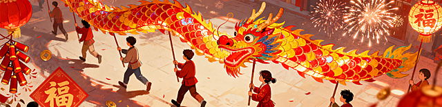 我需要生成一套套图，共10张图，所有图必须要是插画风格，要有新年的元素，看起来有节日氛围，同时所有图片风格统一，最好是一套。第一张横板174×25的比例（财神相关插画），第二张横板171×25的比例（福禄寿相关的插画），第三张34×40的比例（马年大吉相关的），第四张16×39的比例（这一张上面要有文字：卫生间 由此进），第五张103×25的比例（舞龙相关的插画），第六张162×25的比例（舞狮相关的），第七张81×25的比例（金元宝发财相关的），第八张24×25的比例（摇钱树相关的），第九张91×25的比例（年年有余相关的），第十张67×40的比例（2026新年相关的）。