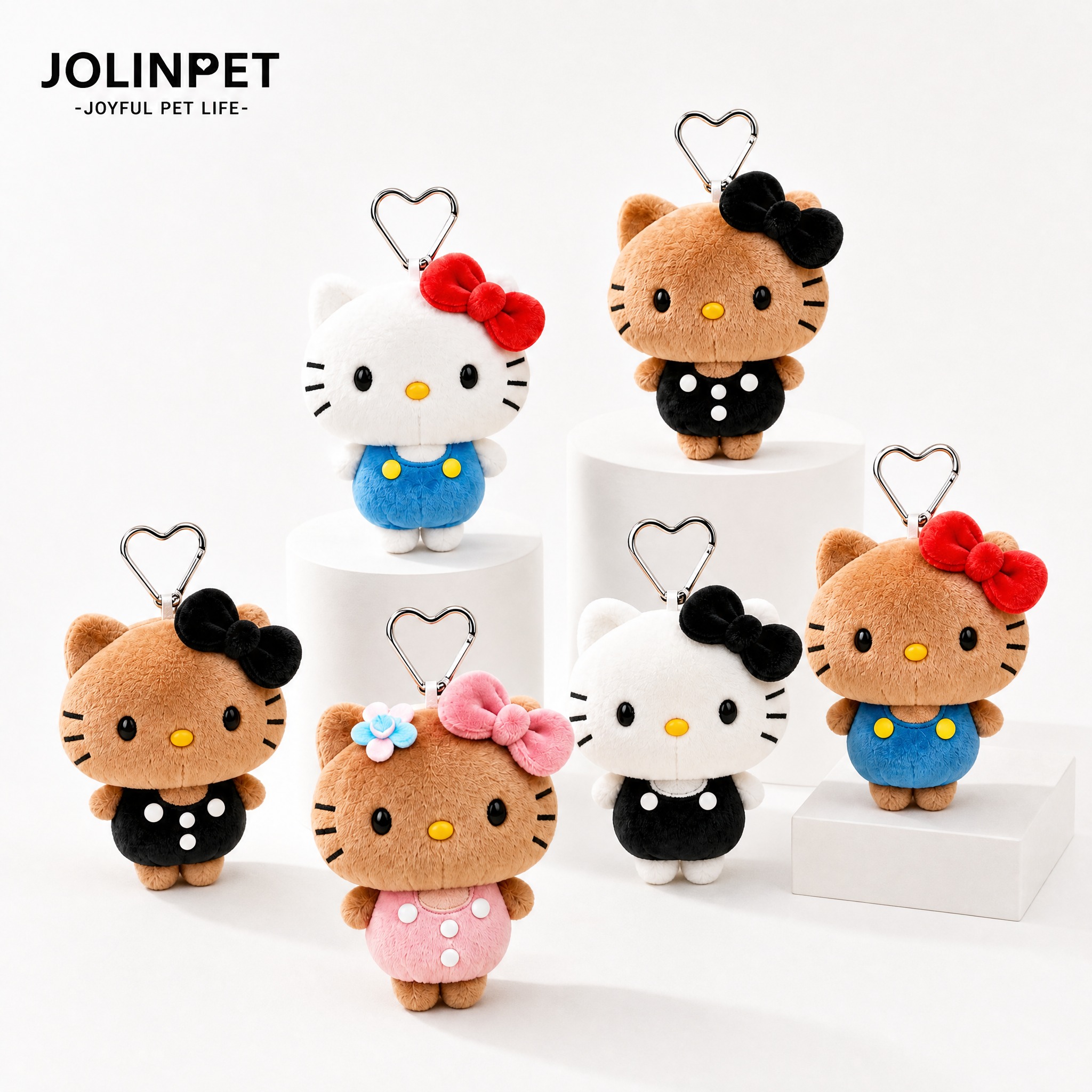 基于参考图中的Hello Kitty毛绒挂件产品，生成一张极简… - 图片创意预览