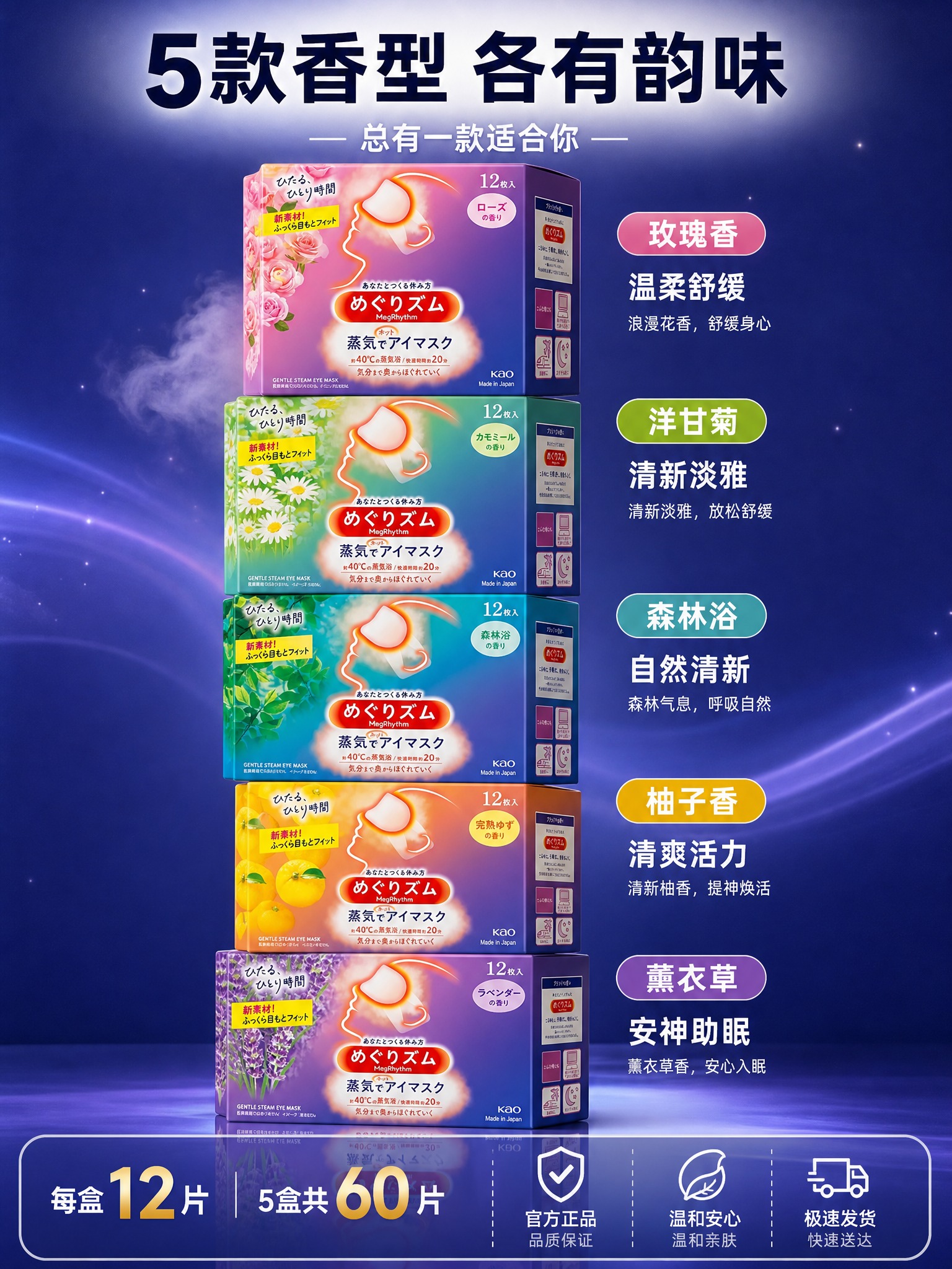 [主图-5 3:4竖版] 5款香型全家福+规格信息图 花王美舒… - 图片创意预览