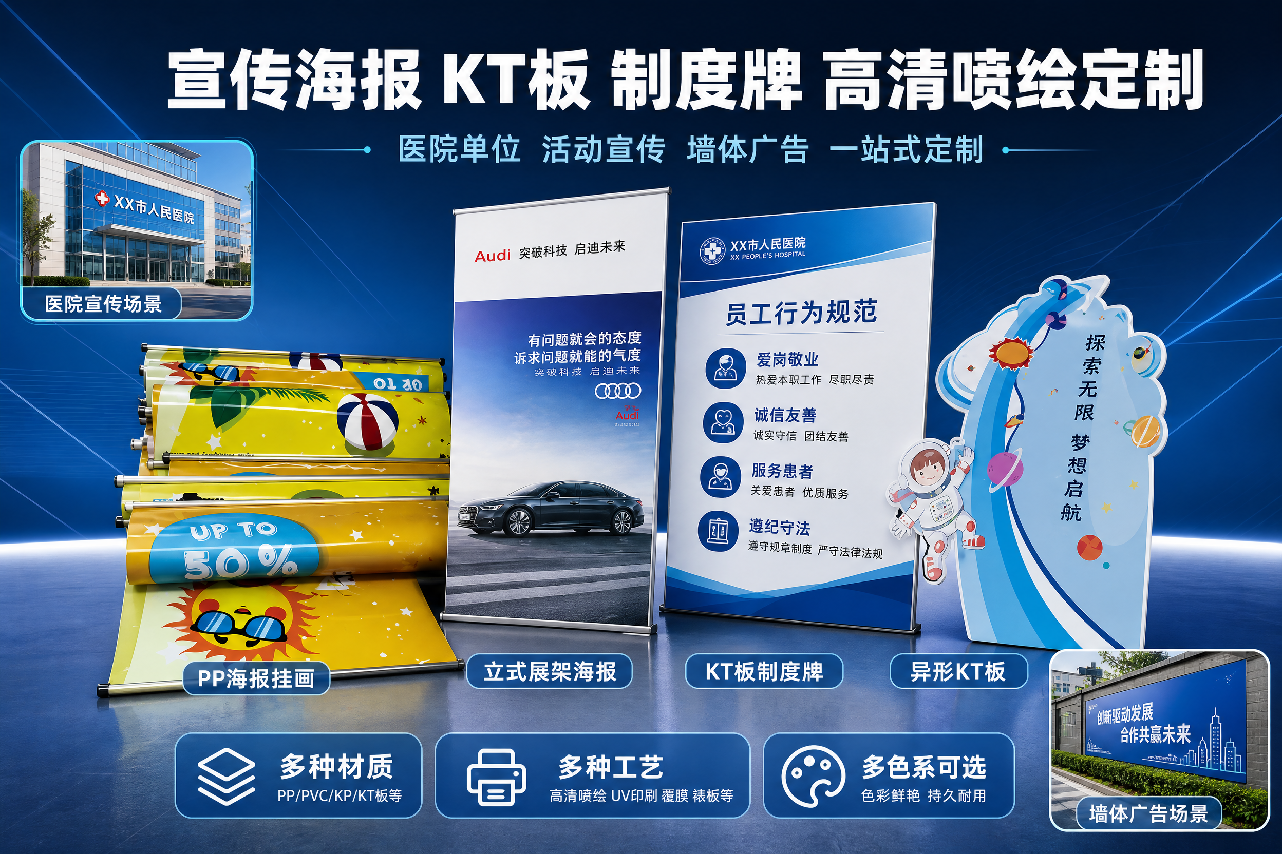 [主图-1] 宣传海报 KT板 制度牌 高清喷绘定制 服务主题… - 图片创意预览