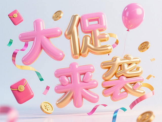 促销感电商气球字体·3D悬浮