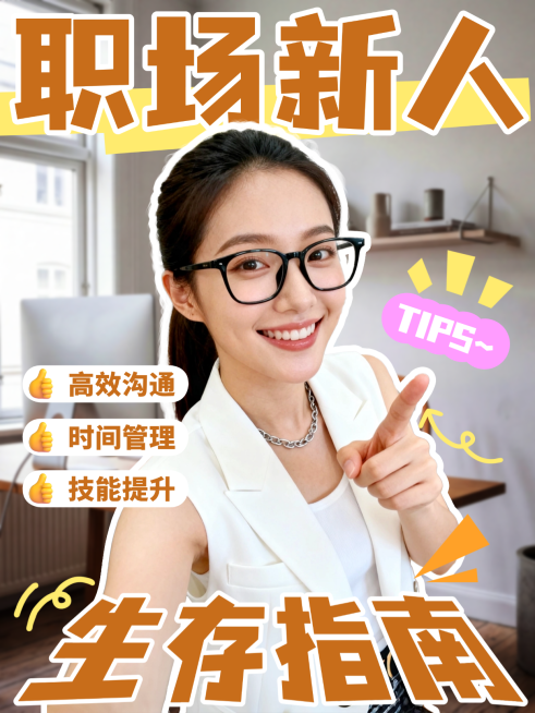 爆款吸睛职场攻略指南学姐励志小红书大字封面预览效果
