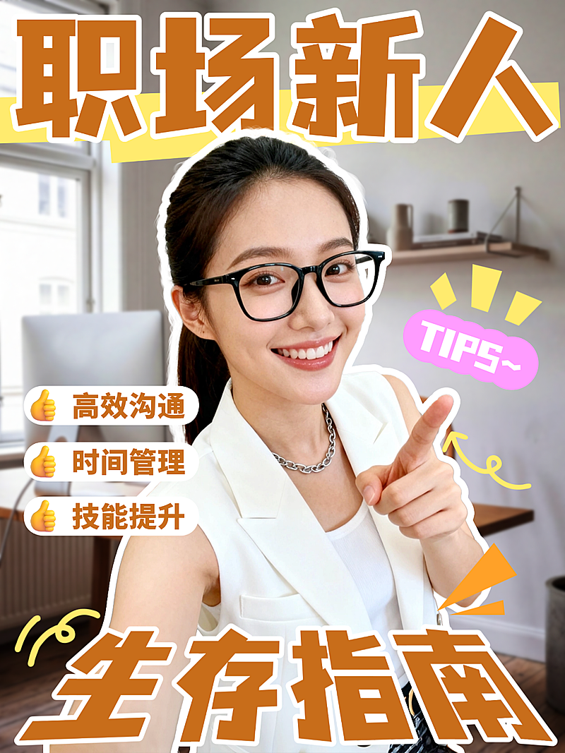 爆款吸睛职场攻略指南学姐励志小红书大字封面