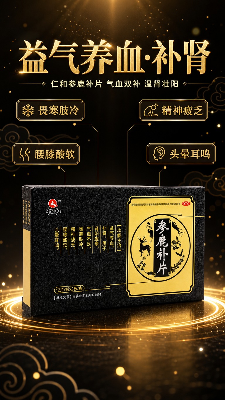 [商品] 使用【图1】仁和参鹿补片黑色药盒；保留黑色磨砂质感盒… - 图片创意预览