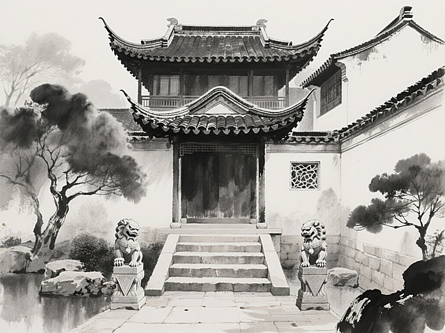 水墨中式庭院