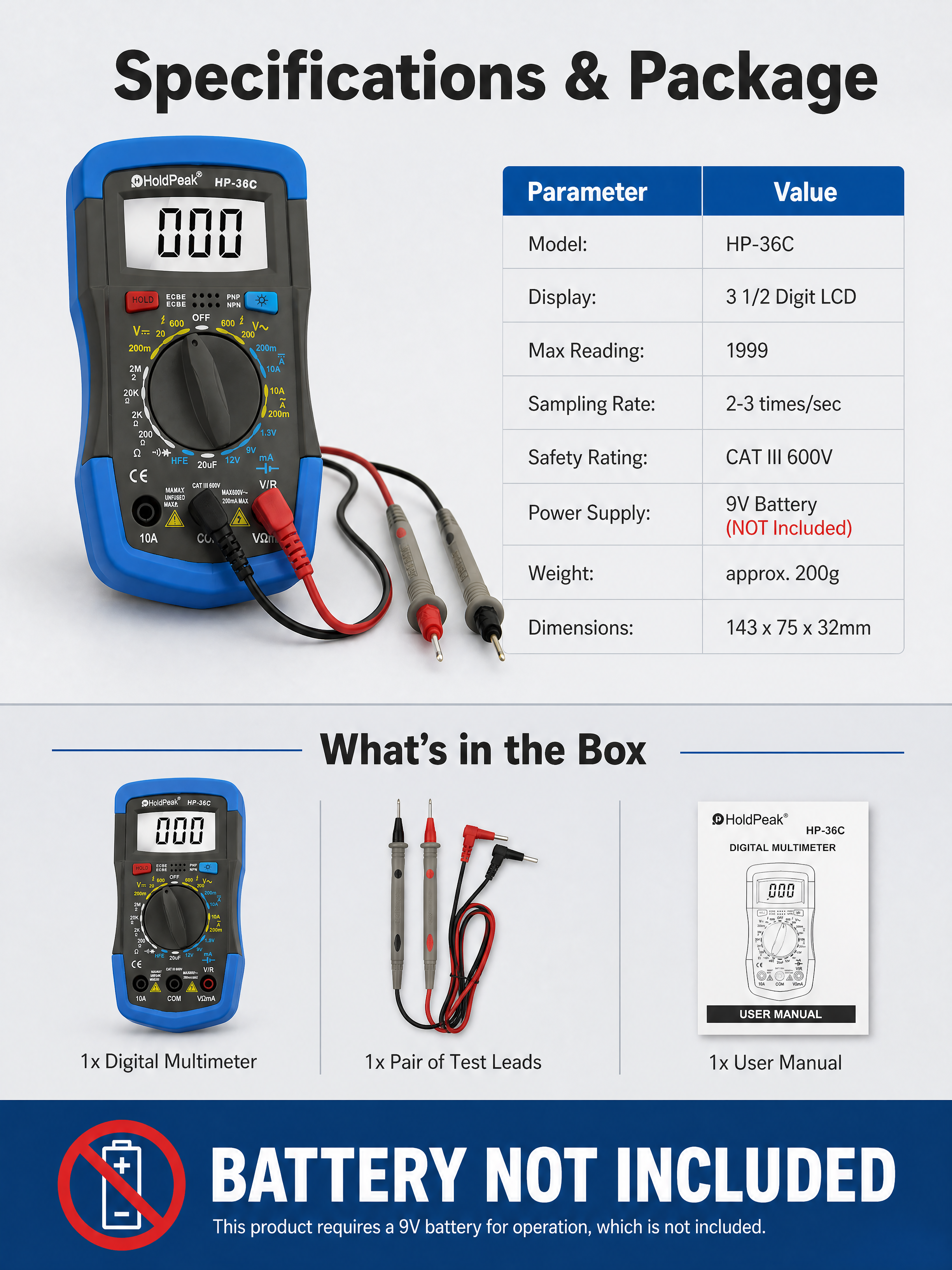 [商品] 使用【图4】HoldPeak HP-36C数字万用表… - 图片创意预览