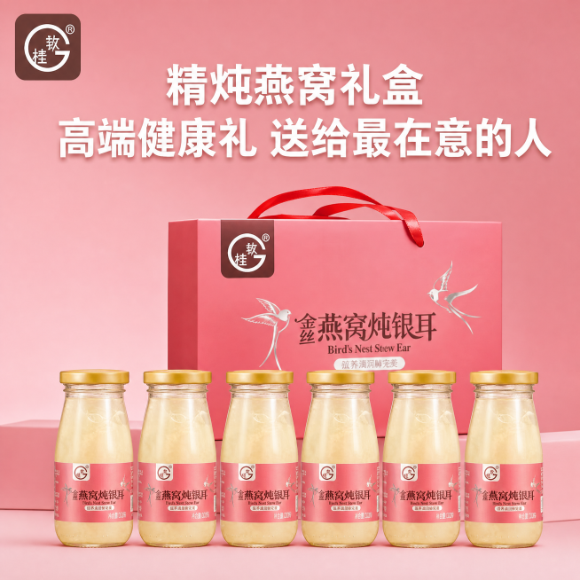 桂钦金丝炖银耳高端精炖燕窝礼盒预览效果