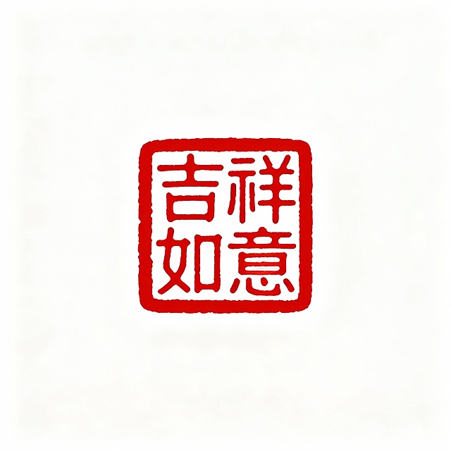生成“吉祥如意”红色小篆体印章