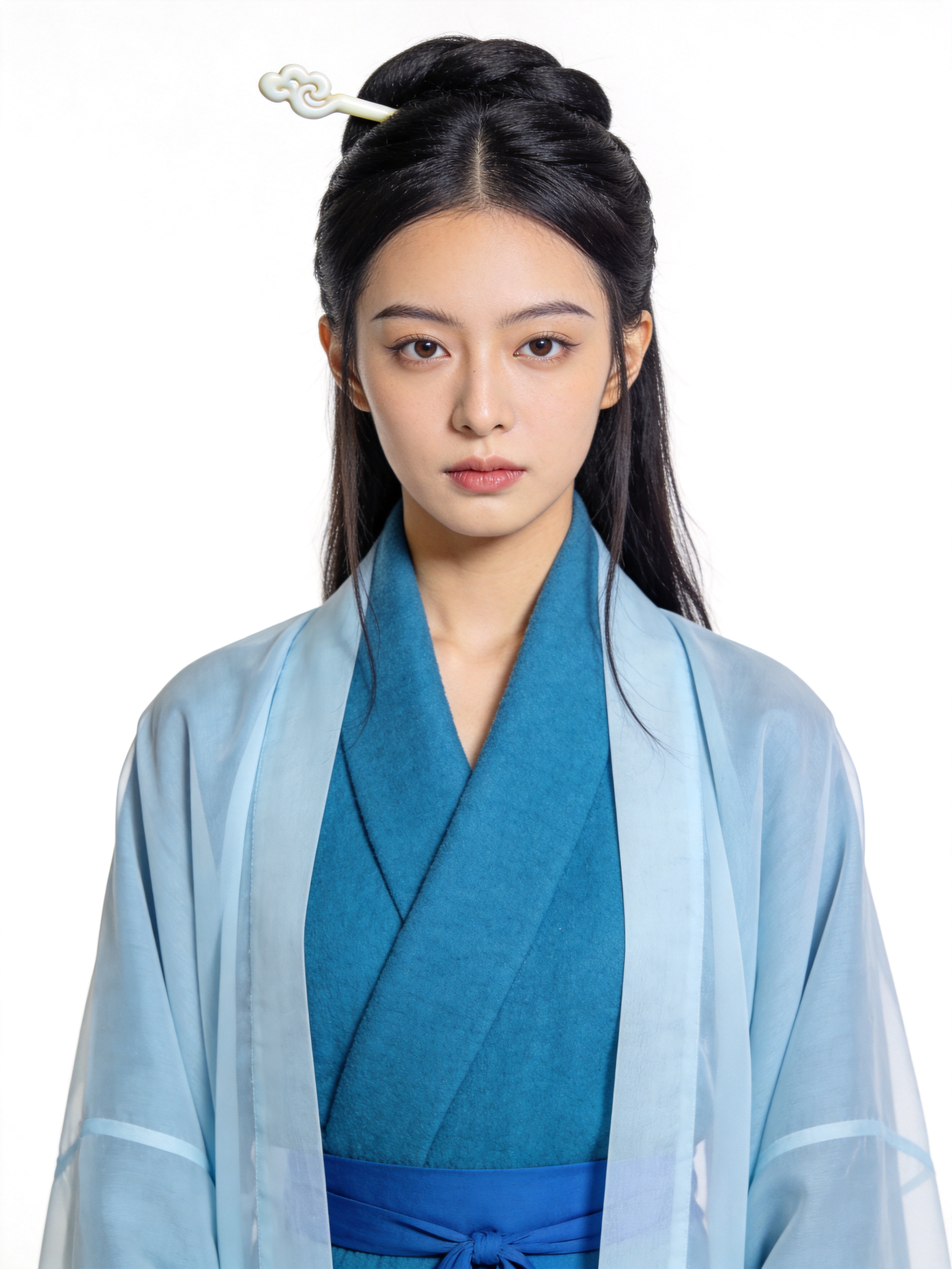 20岁古代女子免冠正面肖像，清冷新中式东方美学风格，气质清冷灵… - 图片创意预览