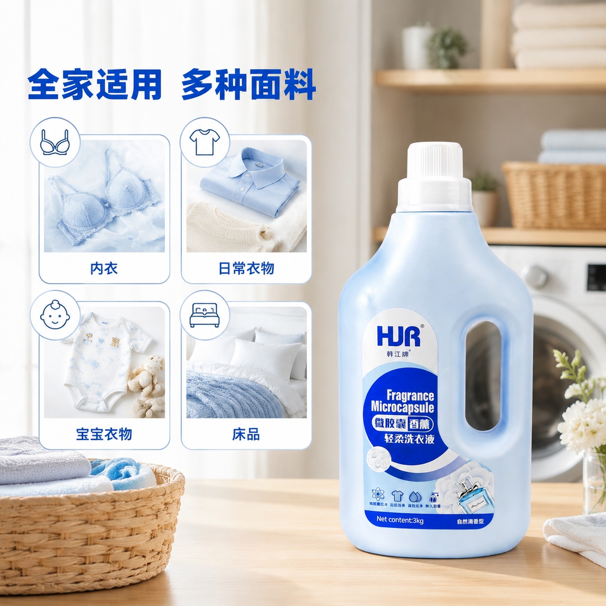 [主图-4] 韩江微胶囊香薰洗衣液多场景适用家庭友好展示。保持… - 图片创意预览
