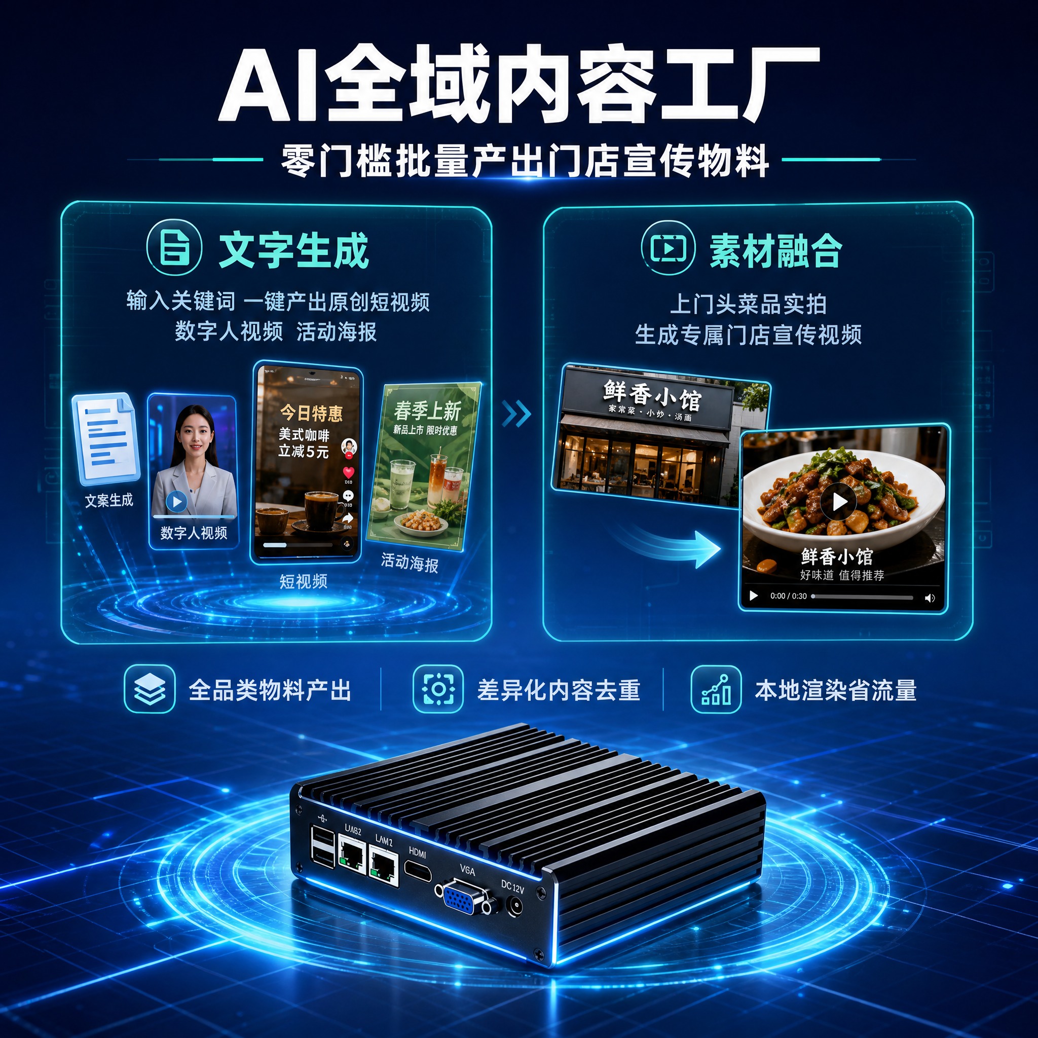 [主图-3 1:1] 产品证据 AI全域内容工厂能力展示 双模… - 图片创意预览
