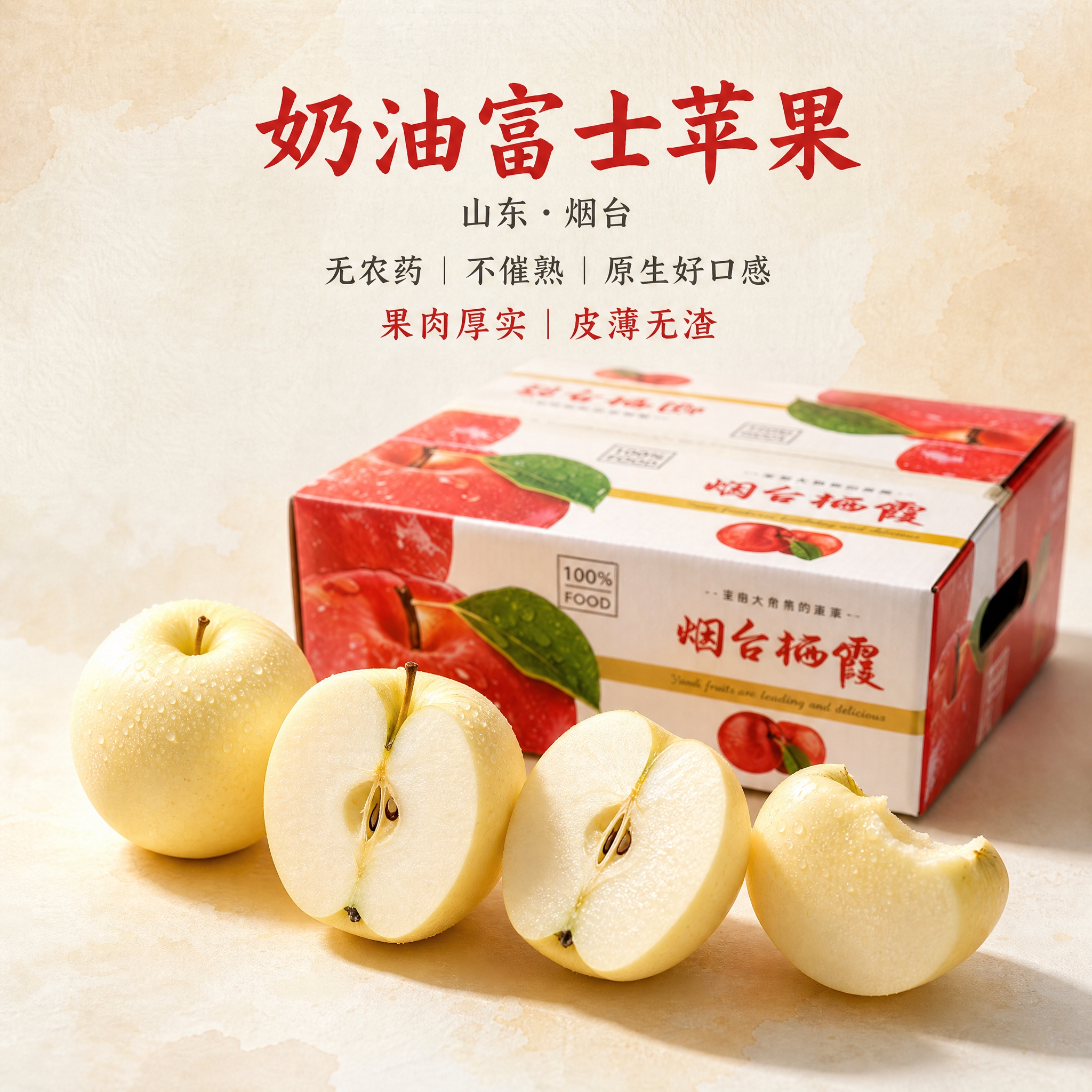 京东电商主图，800×800像素，1:1比例，背景为浅米色水彩… - 图片创意预览