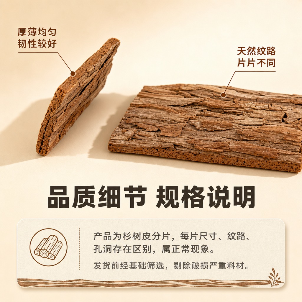 [商品] 使用【图1】和【图3】杉树皮装饰片；保留杉树皮天然棕… - 图片创意预览
