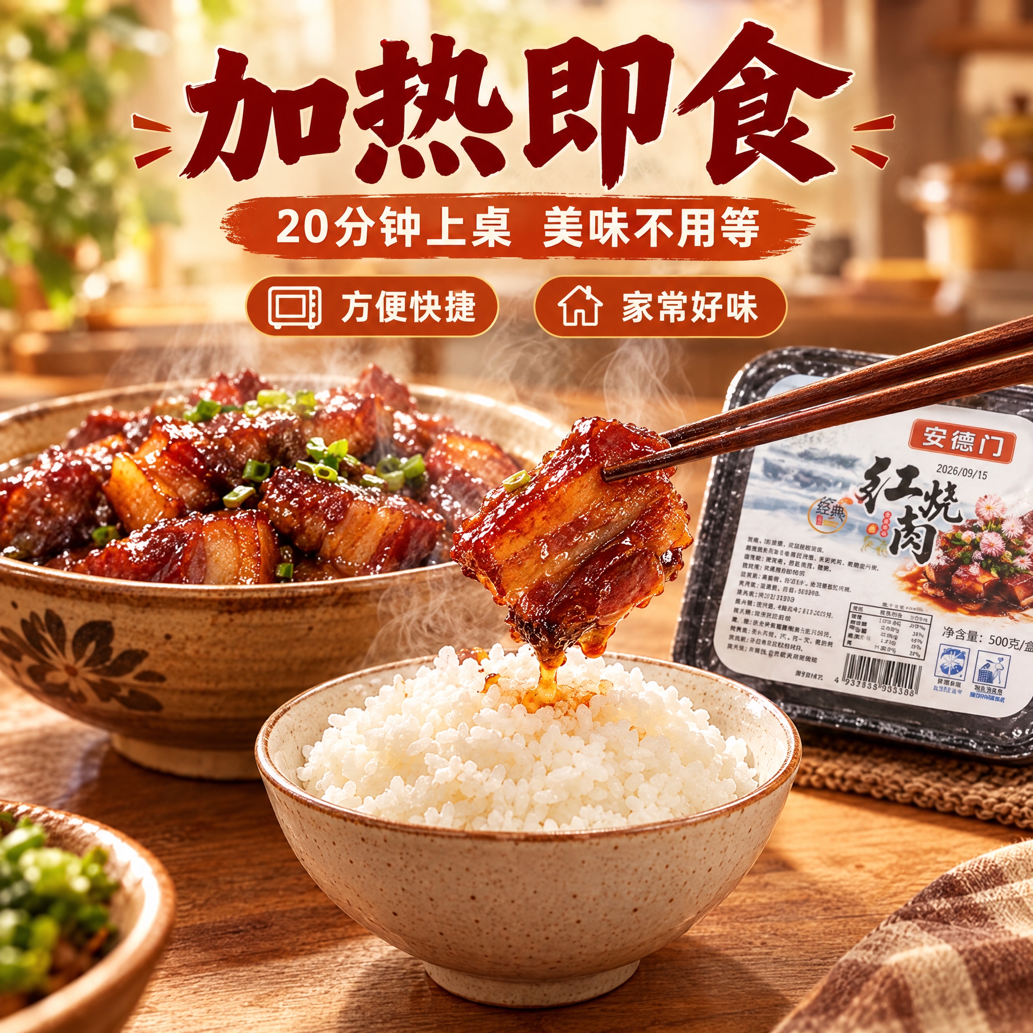 [商品] 使用【图1】安德门红烧肉产品；保留包装原貌与"安德门… - 图片创意预览