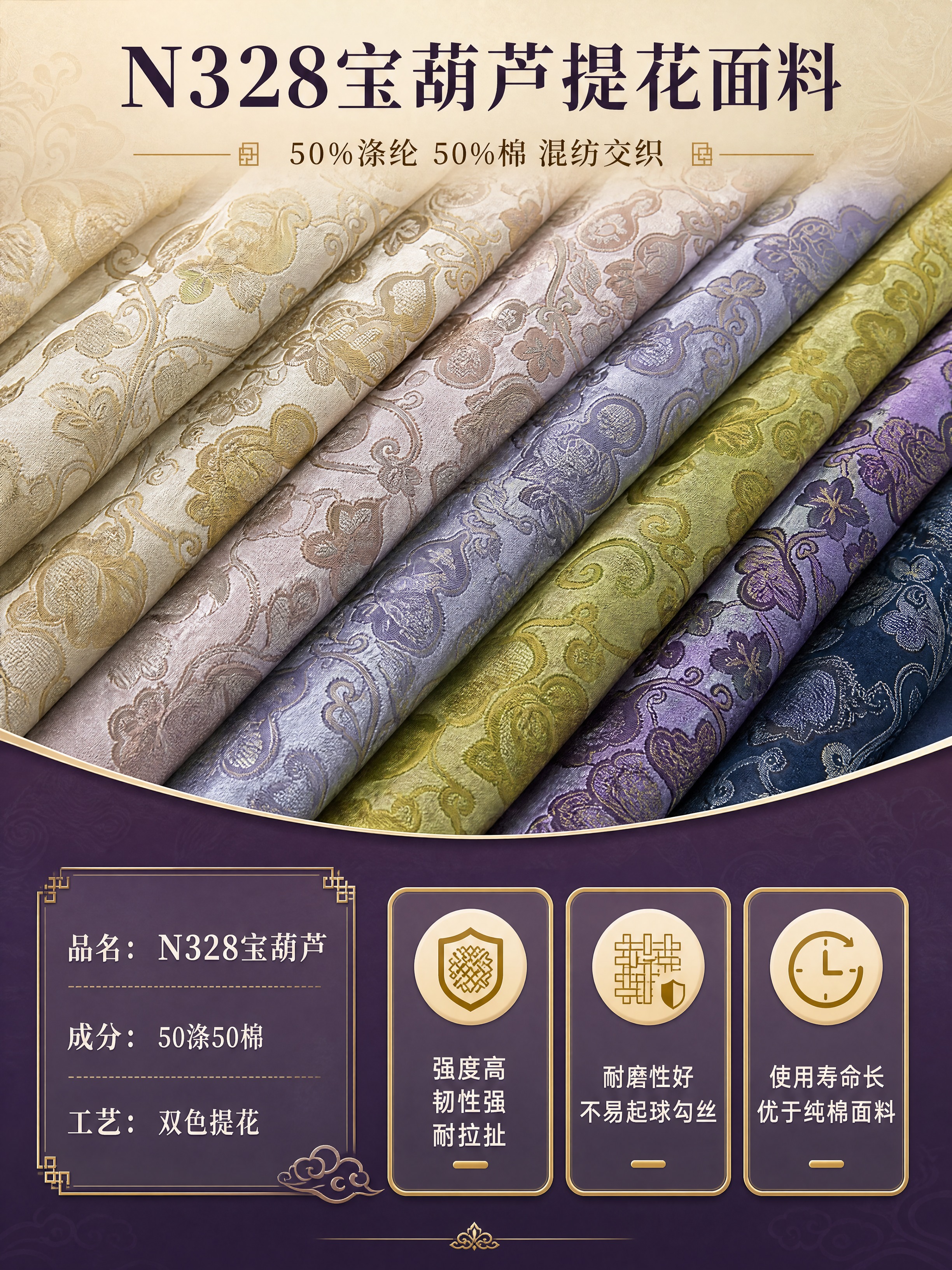 [商品] 使用【图4】多色宝葫芦提花面料合集；商品处理：保留每… - 图片创意预览