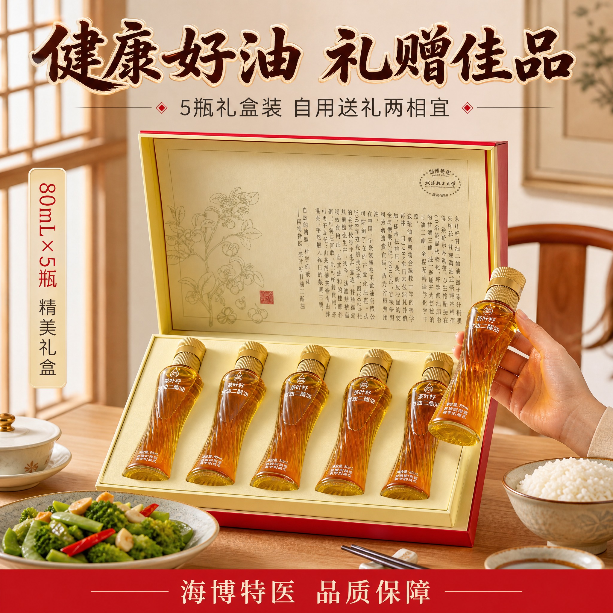 [主图-3] 抖音电商主图第三张，主题为茶叶籽甘油二酯油礼盒开… - 图片创意预览