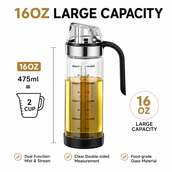 [Main Image 5] 16oz capacity parameter display diagram.
[Atmosphere Style] professional specificatio预览效果