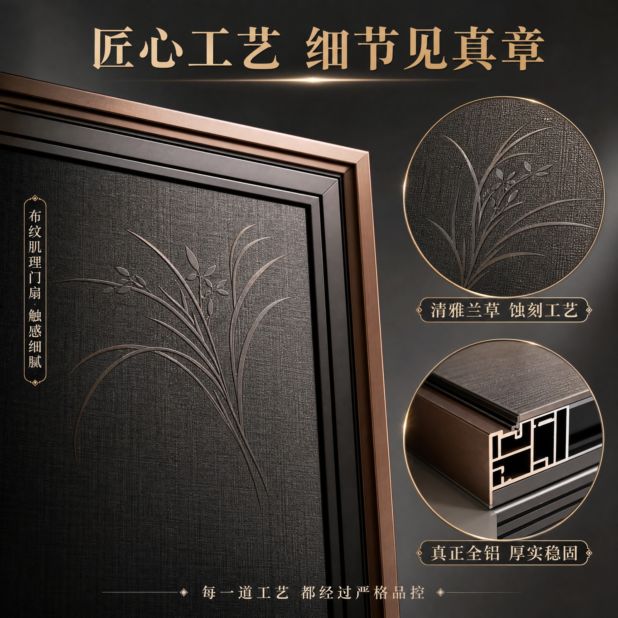 [主图-3] 材质工艺细节图，核心任务：展示全铝材质细节与兰草… - 图片创意预览