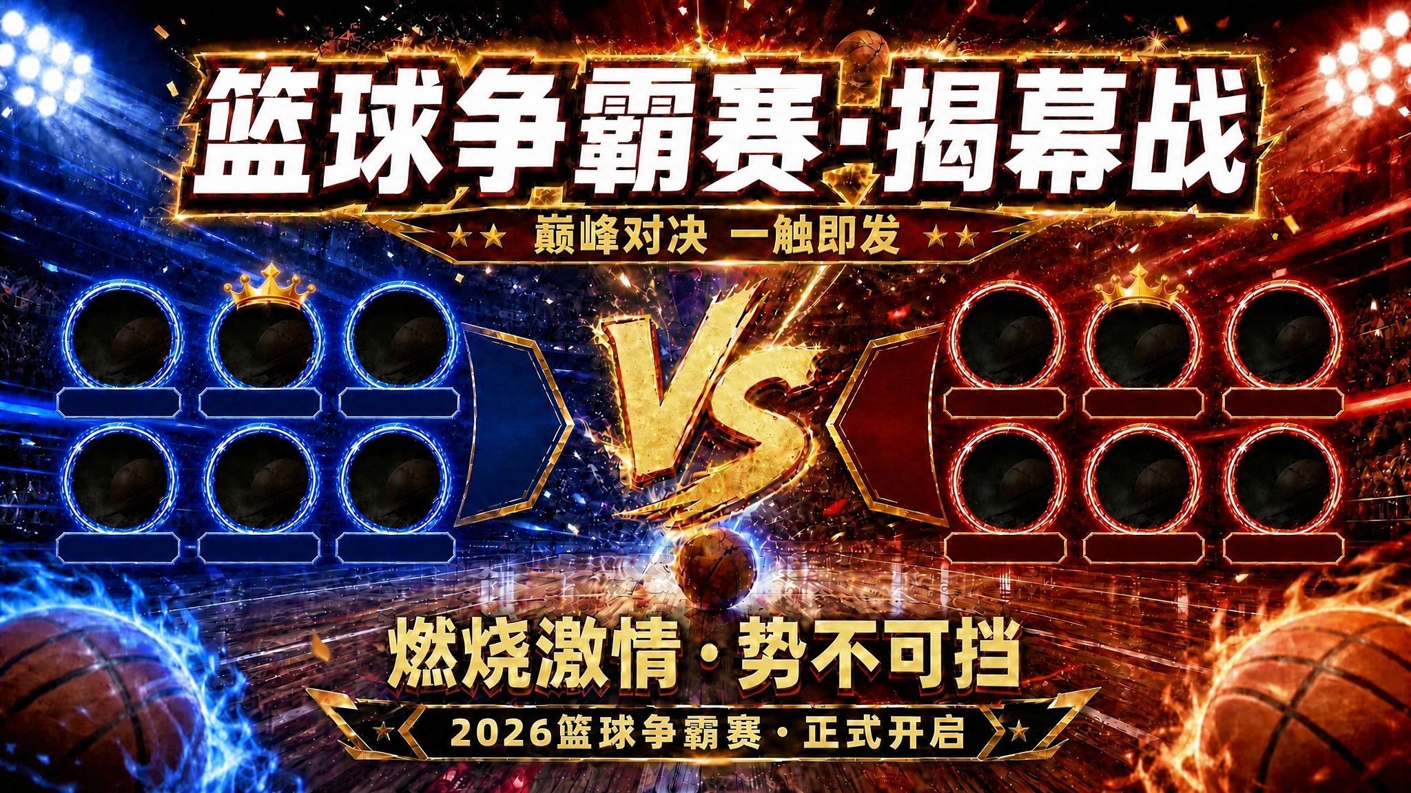 修正这张海报的左右队伍：将左侧的红队（红色头像框、红色名字条）… - 图片创意预览