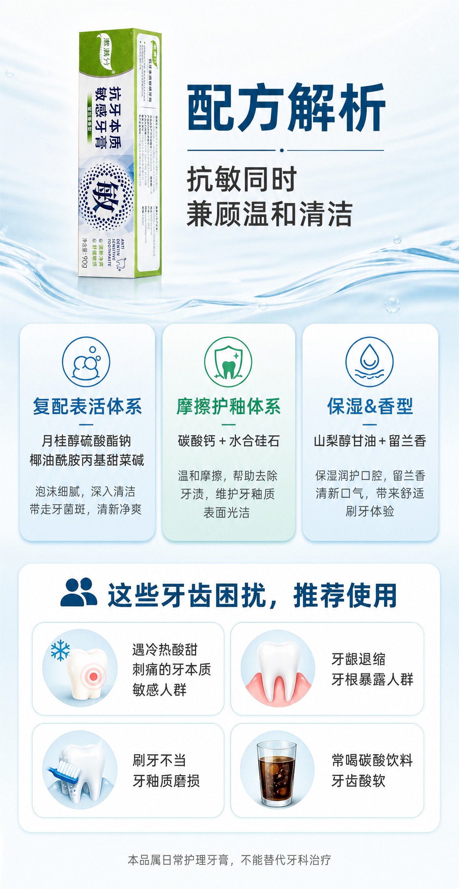 [商品] 使用【图2】漱满分抗牙本质敏感牙膏盒侧面图；保留包装… - 图片创意预览