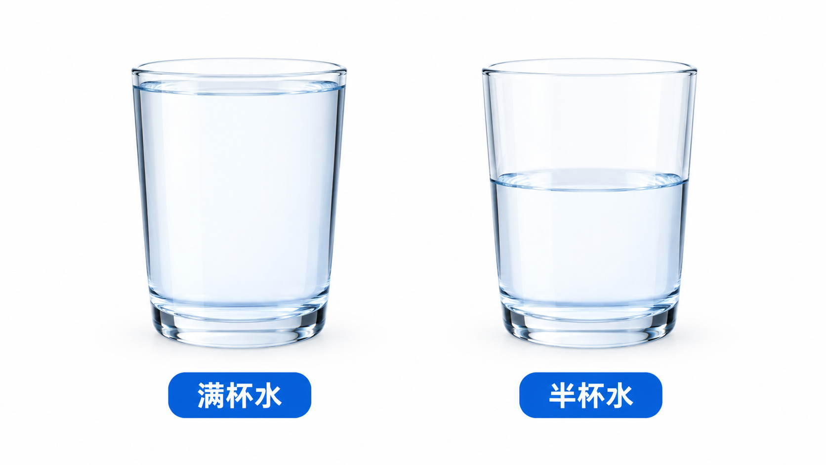 白底16:9横版PPT风格插图，画面中有两个完全相同的透明玻璃… - 图片创意预览