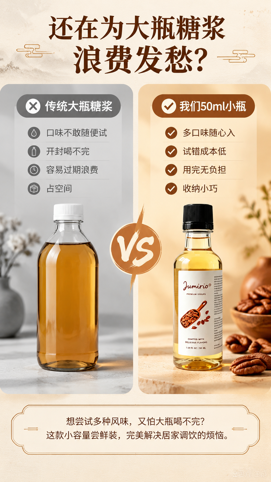 [商品] 使用【图4】【图5】碧根果风味糖浆单瓶图；保留50m… - 图片创意预览