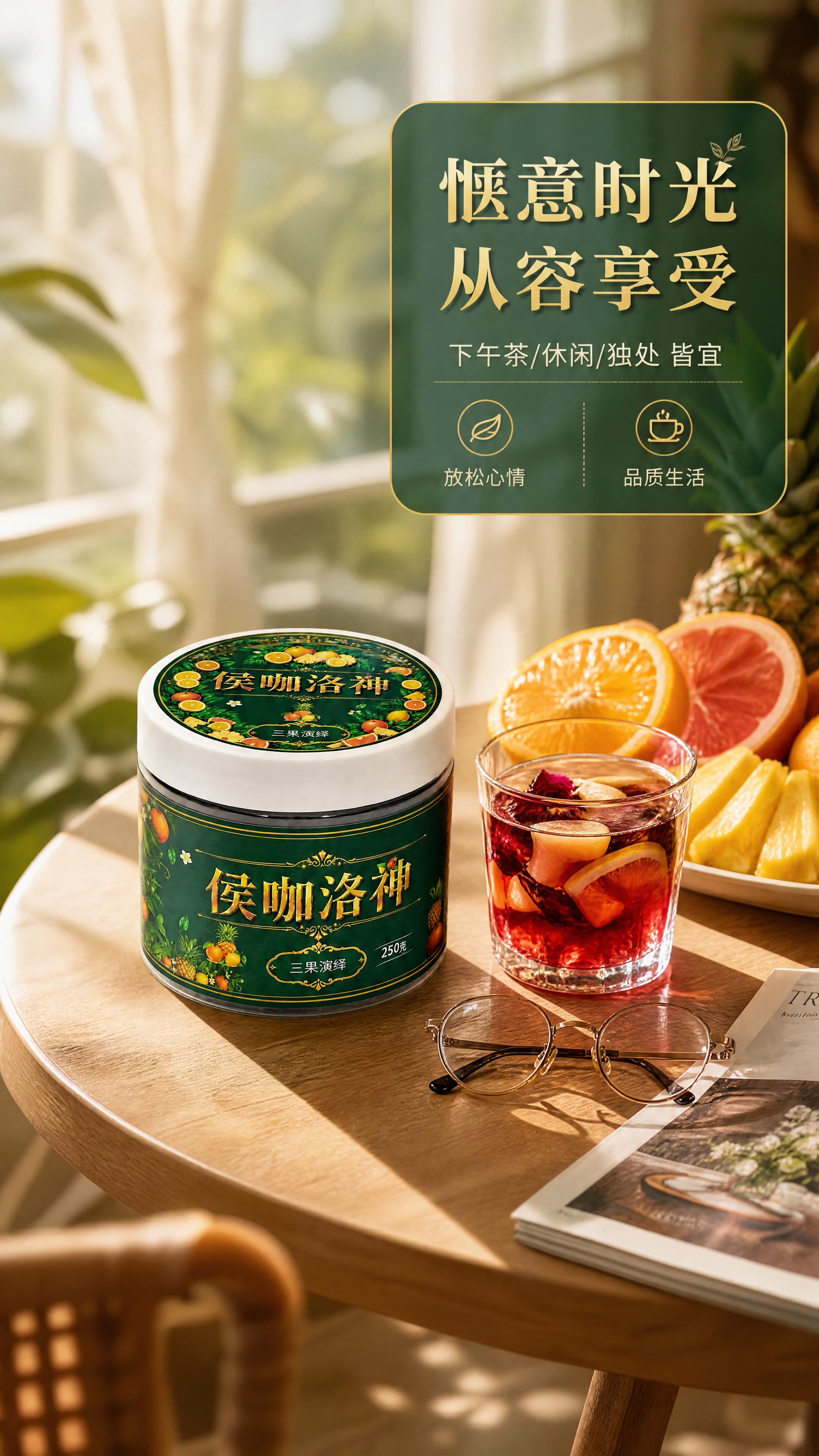 [商品] 使用【图1】侯咖洛神三果演绎罐装产品；保留罐体所有外… - 图片创意预览