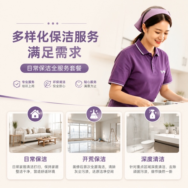 图不够精致，人物动作没什么变化，我们是日常保洁，开荒可用。再生成一次预览效果
