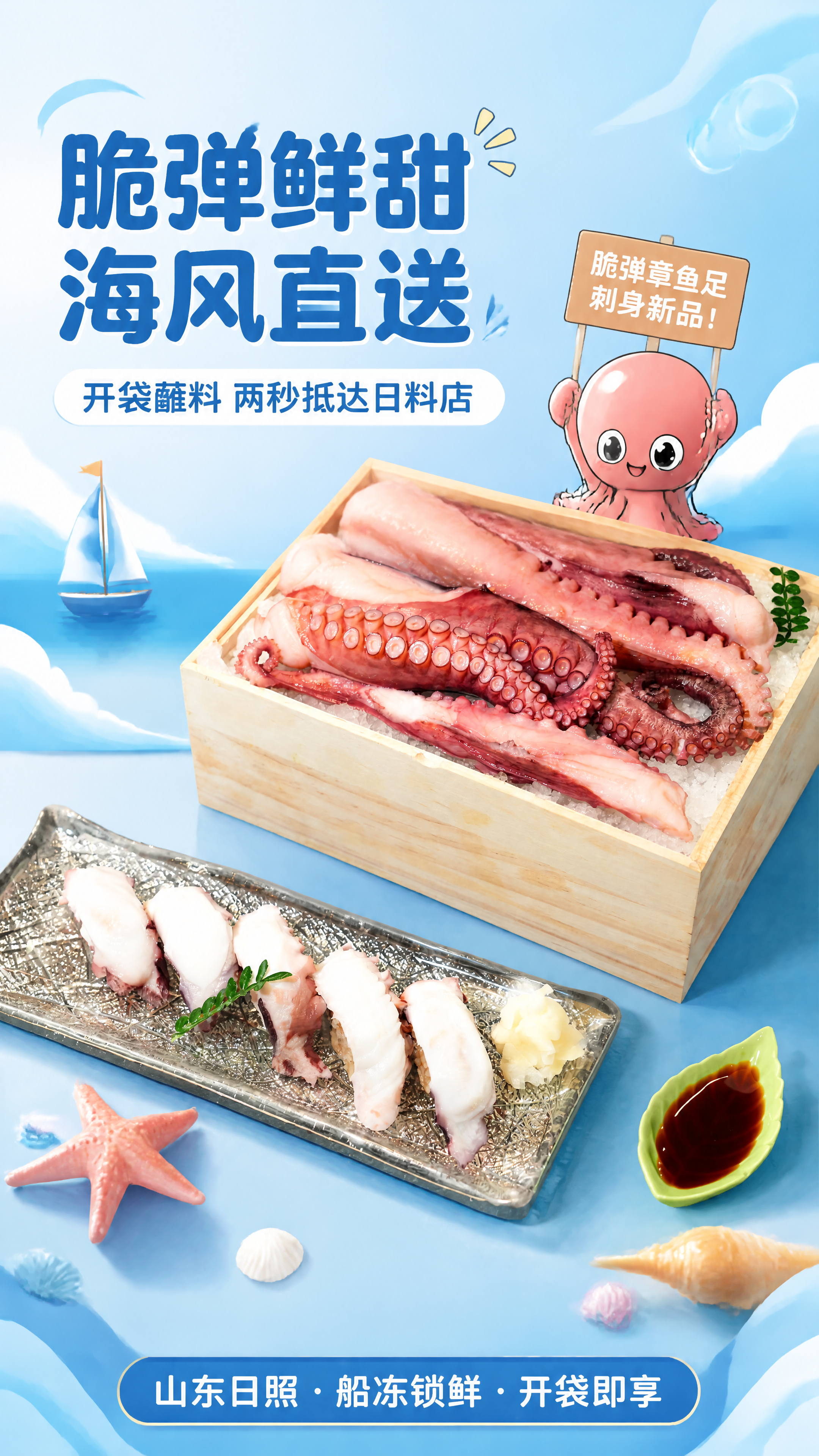 [第1张] 详情页头图-脆弹章鱼足刺身新品宣传海报。本张使用【… - 图片创意预览