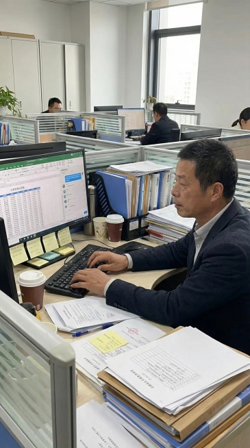 帮我用这个人物生成几张他作为经理的图要求自然,体现她的忙碌和工作的核心地位预览效果