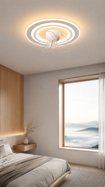 吸顶灯风扇，严格参照上传产品图https://gdesign-dam-hz.dancf.com/37052420040020105/a38518ffc811425398ae4609b6f997a9.j预览效果