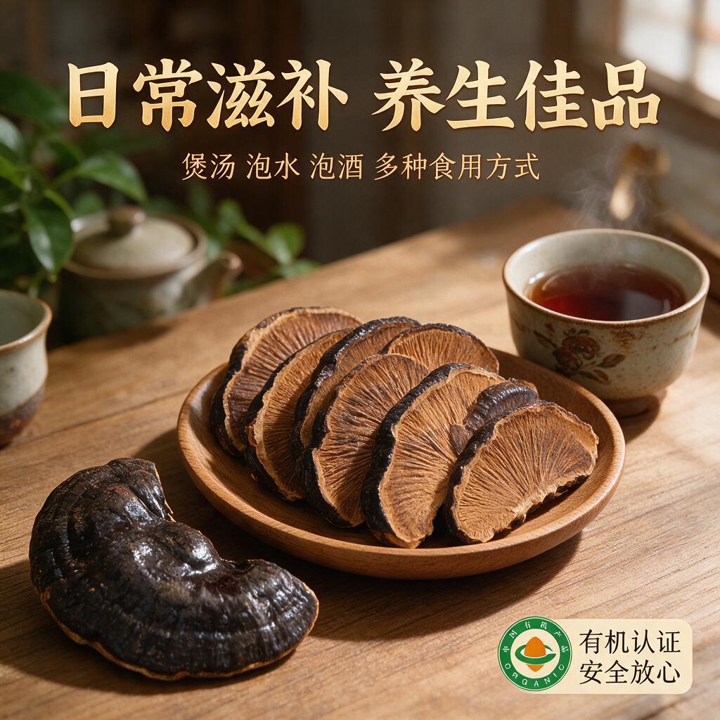 拼多多电商主图，长白山有机灵芝场景使用图，1:1正方形构图，温… - 图片创意预览