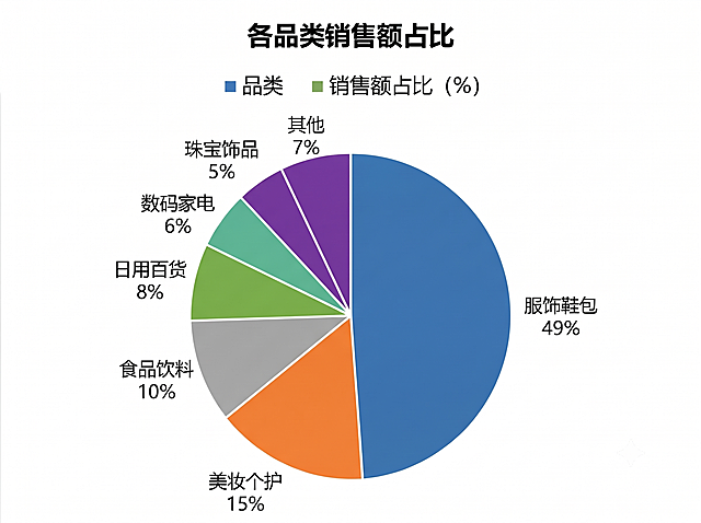 「图片1」把图片中橙色部分的美妆个护15%删掉，只要保留圆形外面的美妆个护15%即可