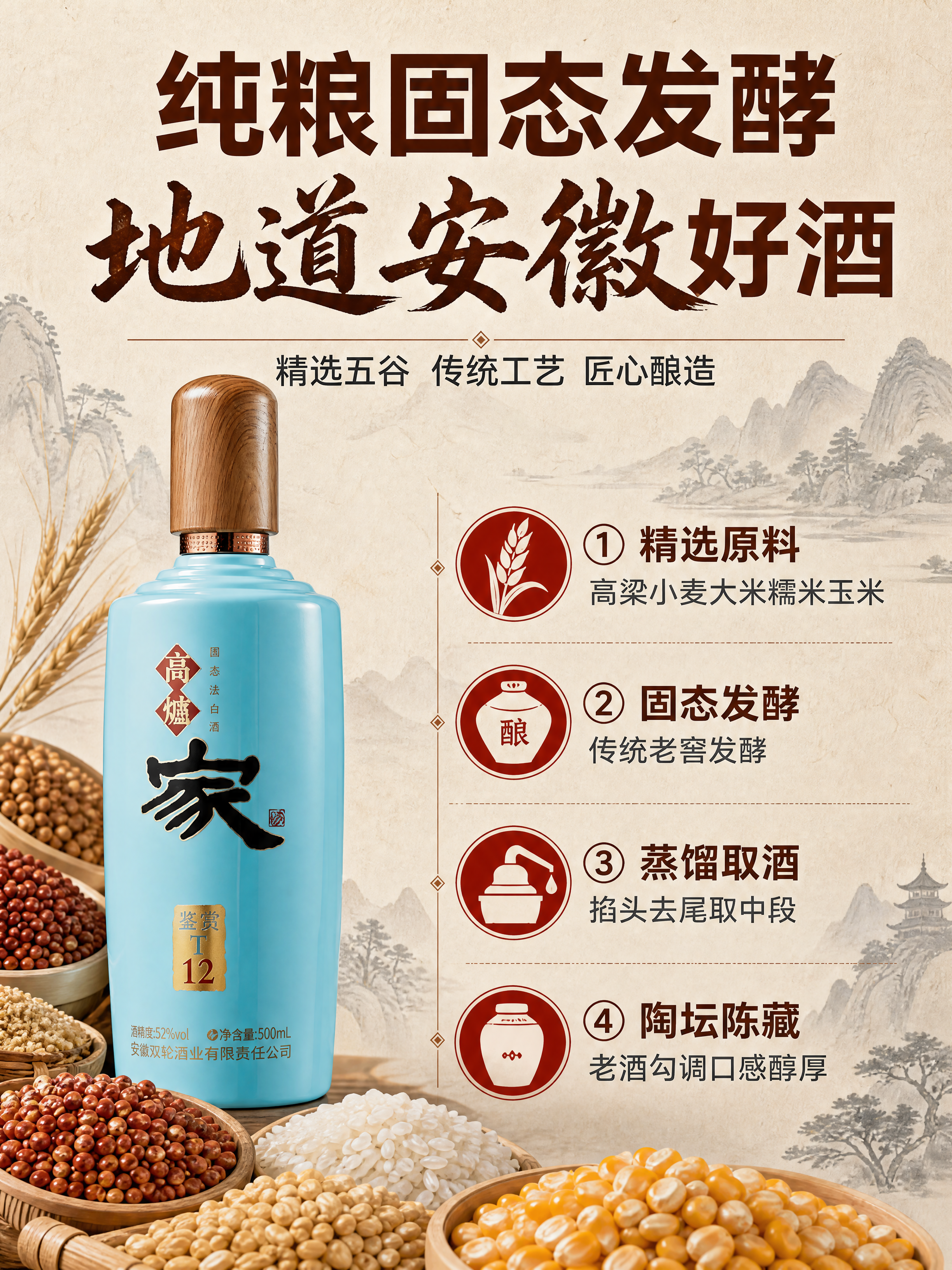 [商品] 使用【图1】高炉家鉴赏T12白酒瓶身；保留瓶身造型、… - 图片创意预览