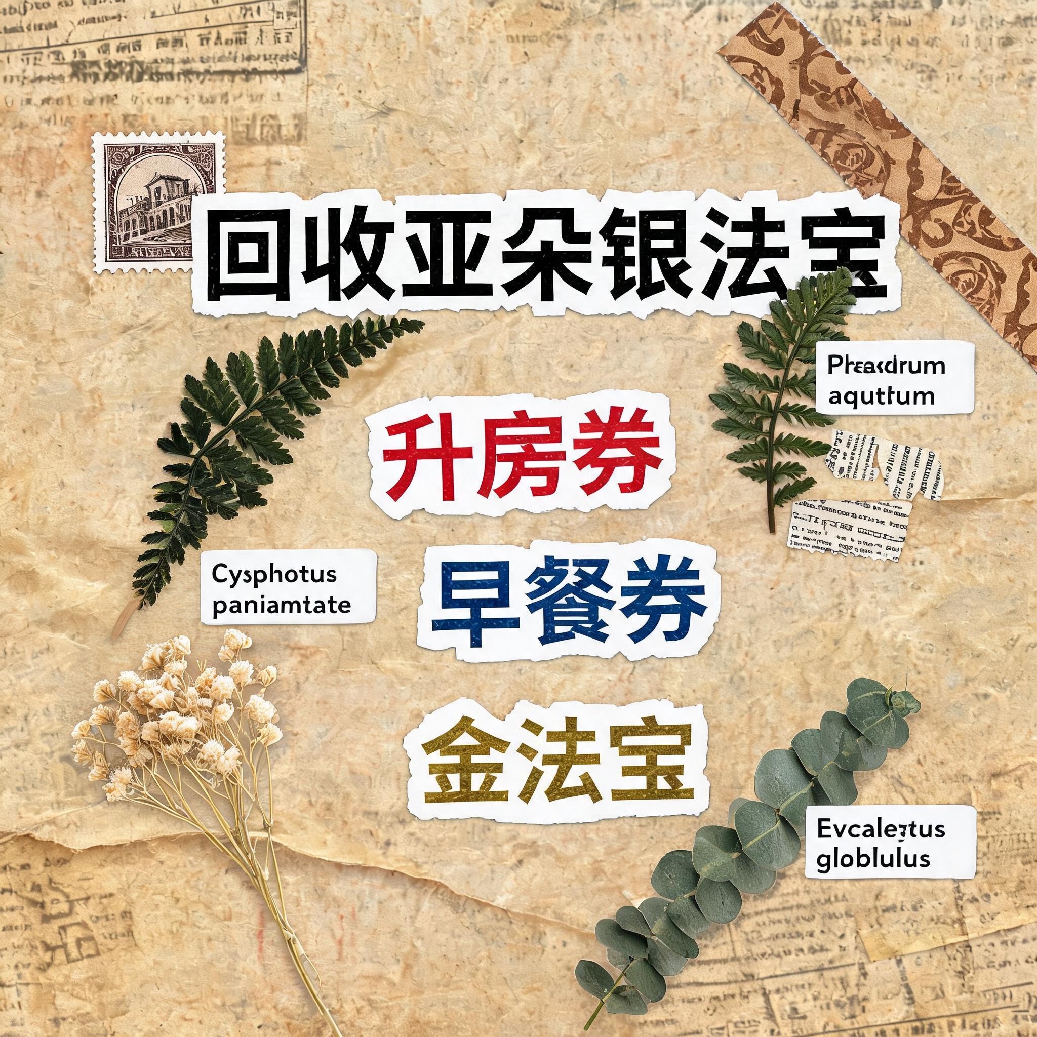 小红书大字封面，复古手账拼贴风格，参考图风格，主题文字为"回收… - 图片创意预览