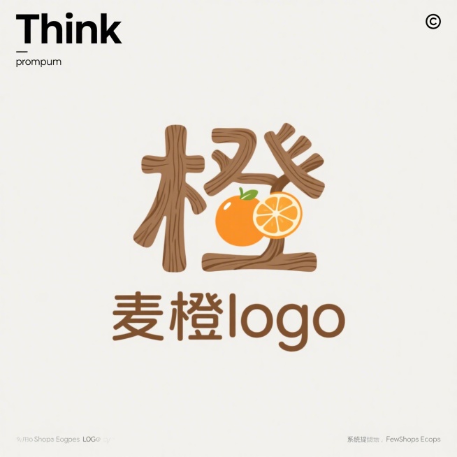 麦橙logo，”橙“字的木字旁替换成树木中间的口字换成脐橙，”麦“字流畅一些预览效果