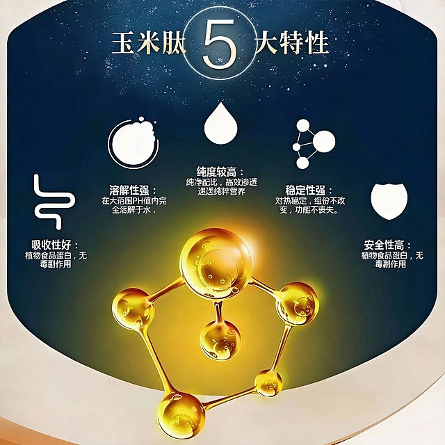 溶解性强：下面文字改为在大范围PH值内完全溶解于水。
纯度较高：下面文字改为纯净配比，高效渗透，递送纯粹营养。
稳定性强：下面文字改为对热稳定，组份不改变，功能不丧失。
安全性高：下面文字改为植物食品蛋白，无毒副作用。