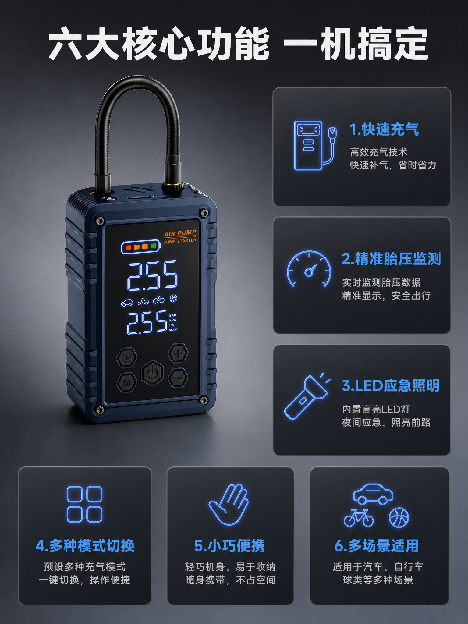 [商品] 使用【图3】45度斜视角充气泵一体机；保留藏蓝色机身… - 图片创意预览