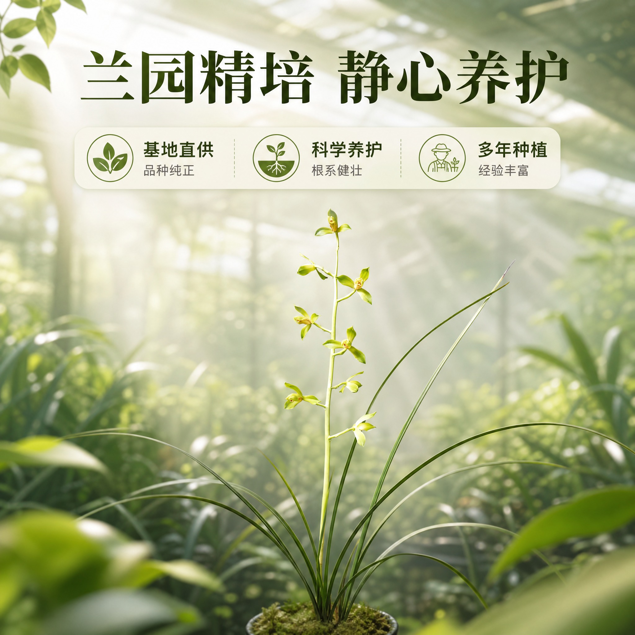 [主图-4] 场景体验 兰园种植养护场景。 [统一基调] 风格… - 图片创意预览