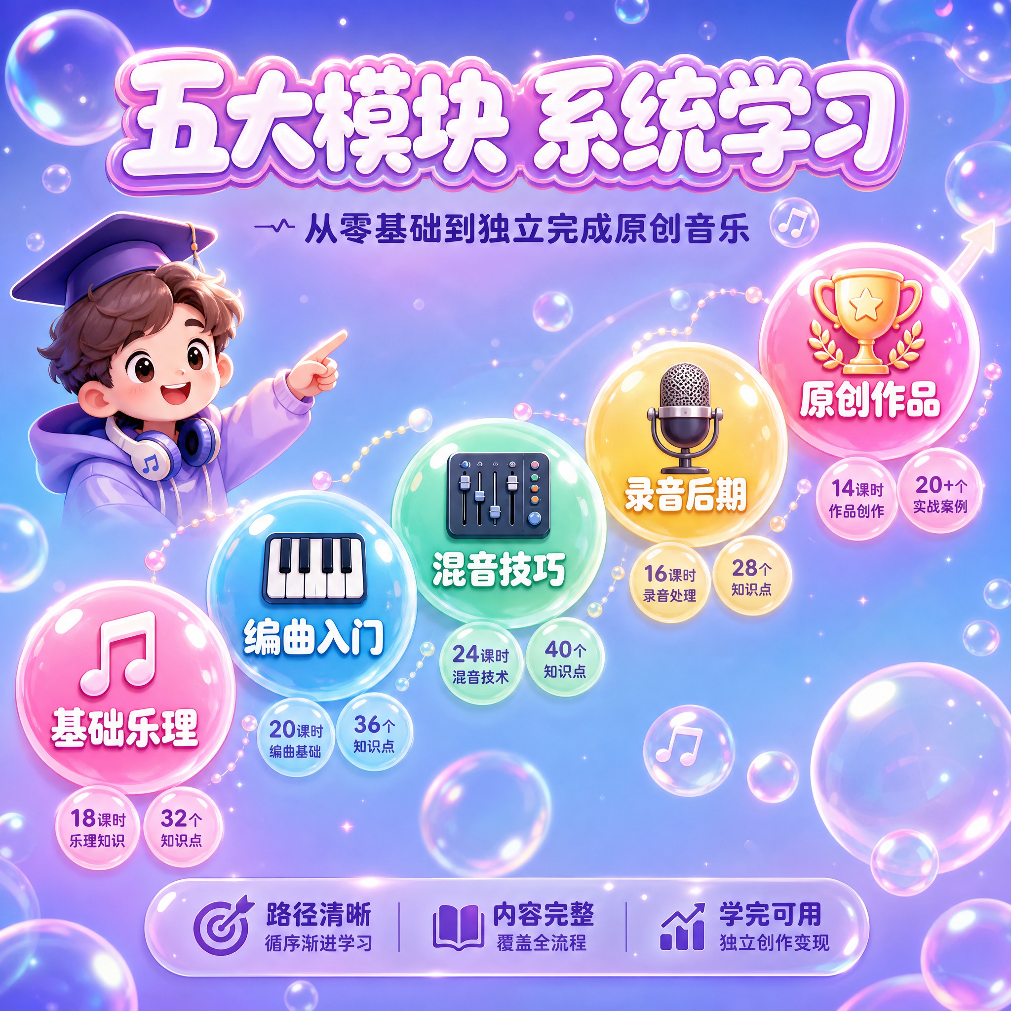 [主图-3] 课程亮点与内容结构 理性说服。音乐制作课程主图，… - 图片创意预览