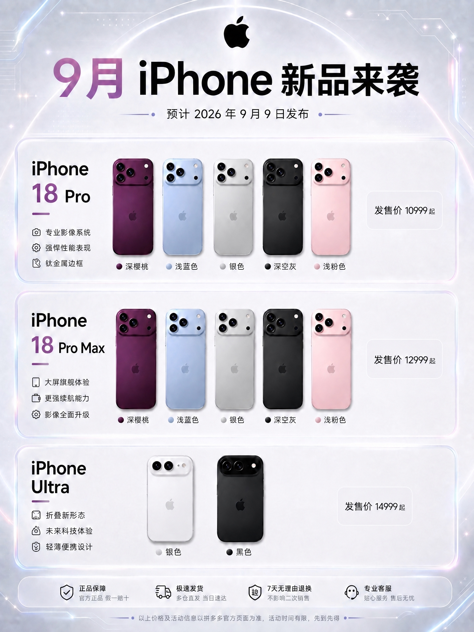 移除这张iPhone新品海报中所有的「拼多多直降1000+」红… - 图片创意预览
