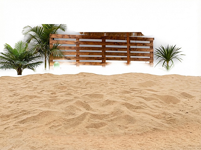 单独抠出图片中的整片沙滩地，保留沙子自然形态，去掉其他所有元素，背景为纯白色