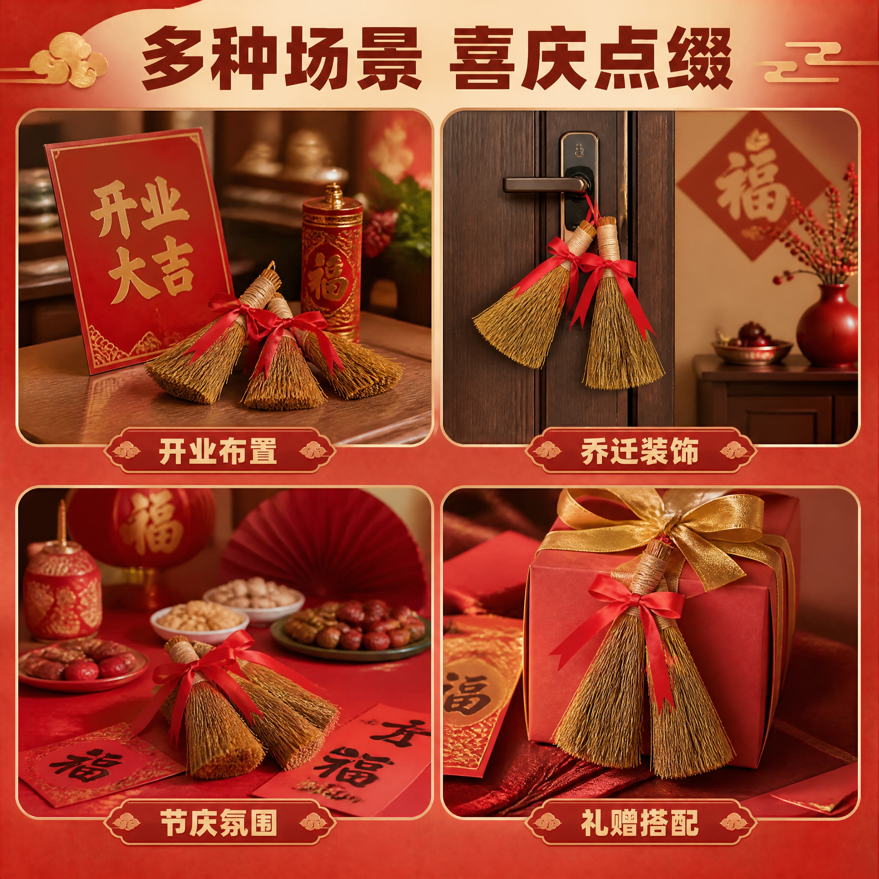 [商品] 使用【图4】多支稻草小毛刷捆红绳；保留每支的稻草材质… - 图片创意预览
