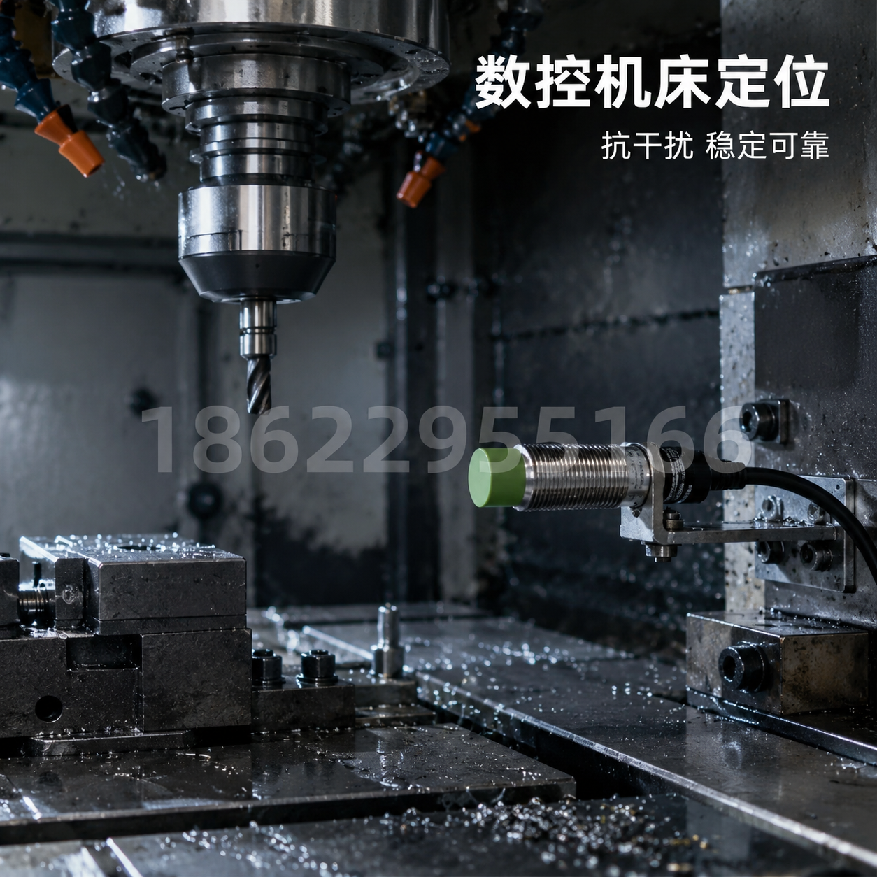 [主图-27] 数控机床应用场景，展示接近开关在机床上的应用。… - 图片创意预览