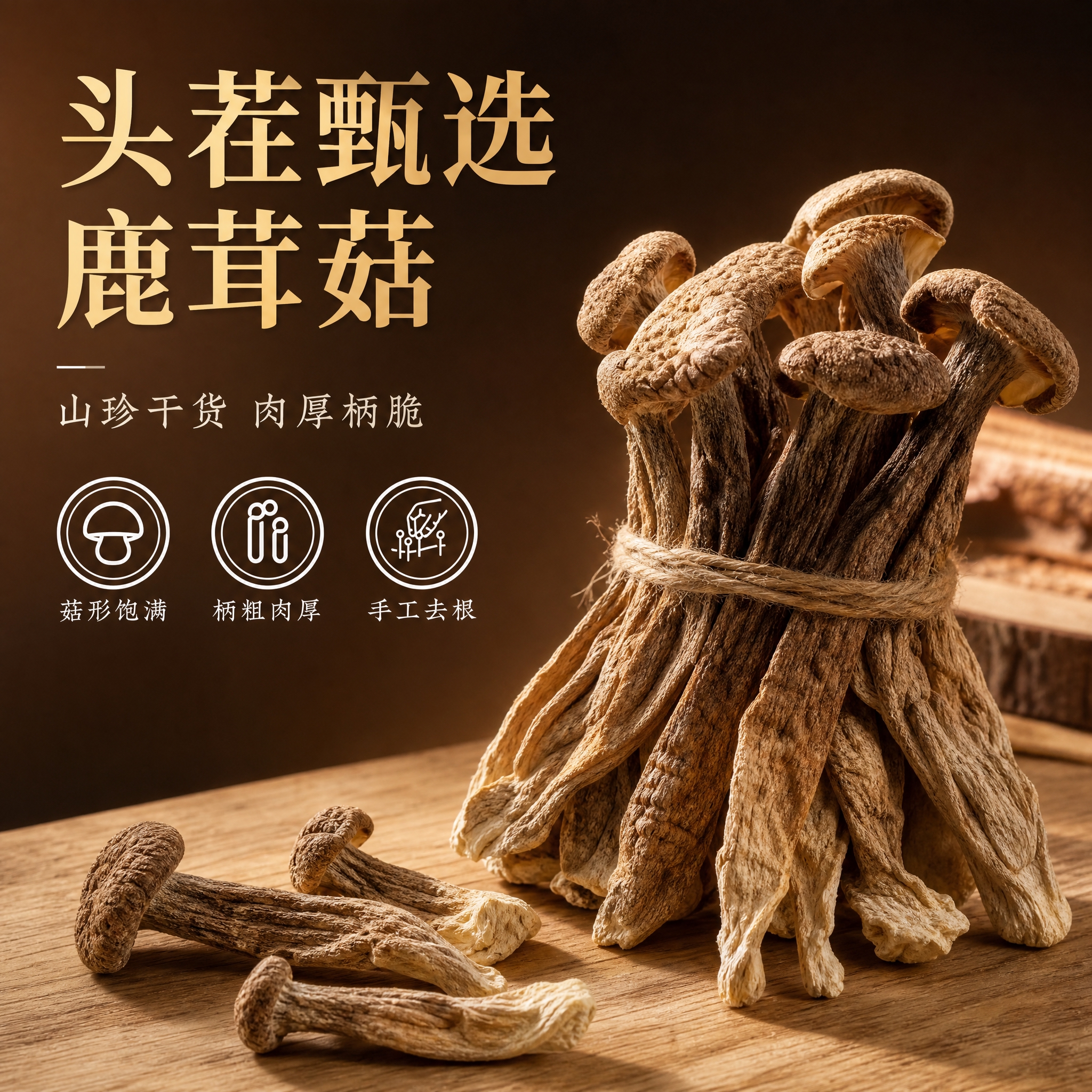[主图-1] 首图点击率 头茬鹿茸菇干品 食欲诱惑与品质感 [… - 图片创意预览