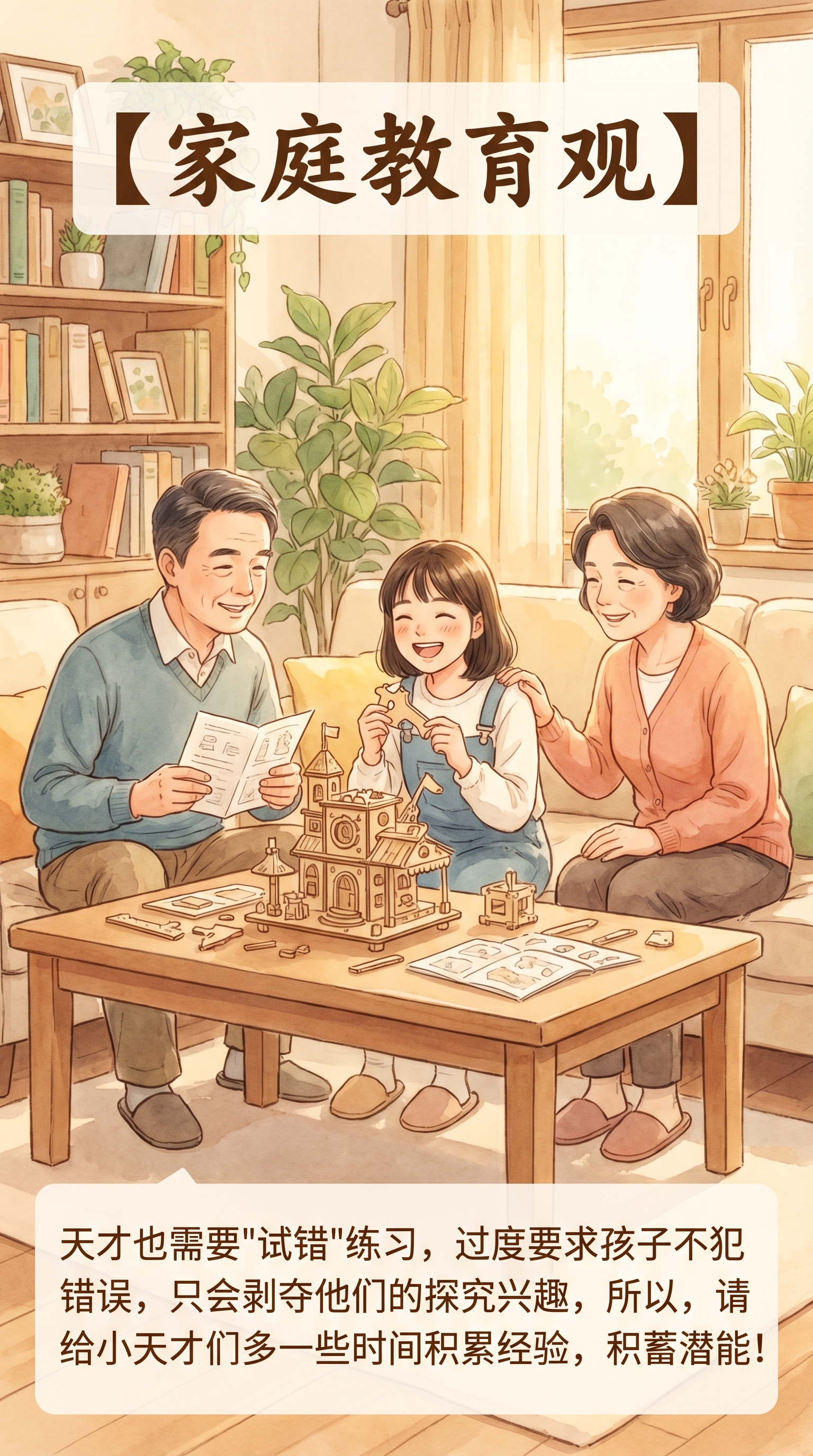 画面上只有一对中年中国父母和一个中国大学生女孩，温馨的家庭场景… - 图片创意预览