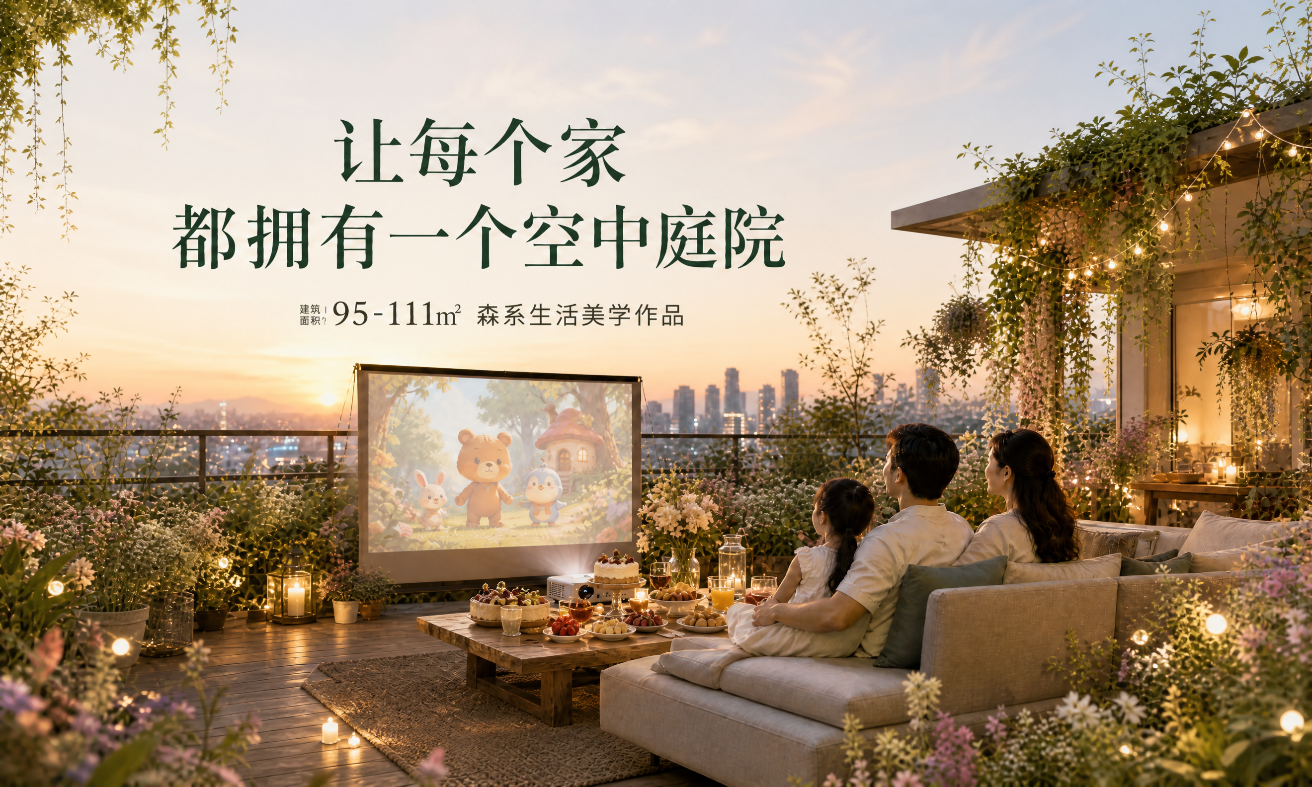 基于这张地产海报进行修改：1. 去掉左上角的logo（树形图标… - 图片创意预览