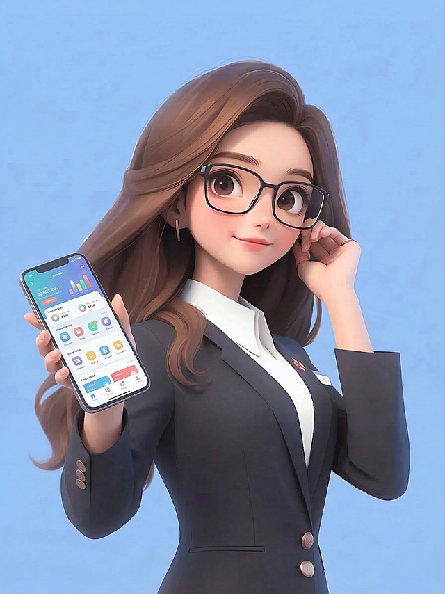 右手向外展示手机屏幕