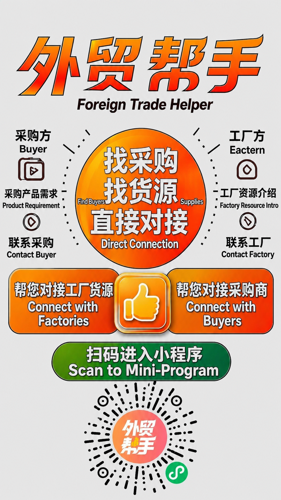 基于参考图，删除中间的"帮你找外贸客户"和"Find Fore… - 图片创意预览