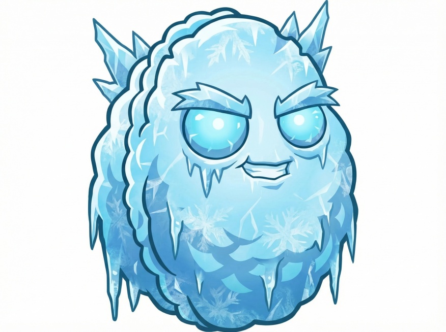 以这个植物角色为原型，生成不同变异的风格的属性形态，分别是暗黑、寒冰、烈火、剧毒、机械、雷电的风格，白色背景，横版，卡通的画风预览效果